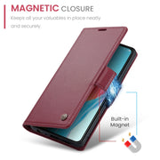 For OPPO A78 4G CaseMe 023 Butterfly Buckle Litchi Texture RFID Anti-theft Leather Phone Case(Wine Red)