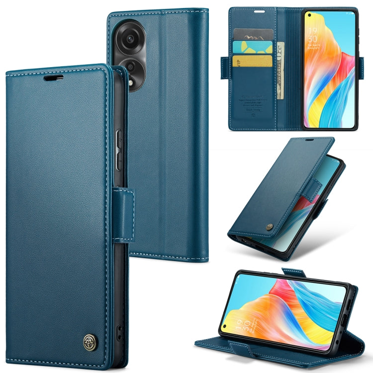 For OPPO A78 4G CaseMe 023 Butterfly Buckle Litchi Texture RFID Anti-theft Leather Phone Case(Blue) - free shipping - PMC Jewellery - Order now!