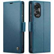 For OPPO A78 4G CaseMe 023 Butterfly Buckle Litchi Texture RFID Anti-theft Leather Phone Case(Blue)
