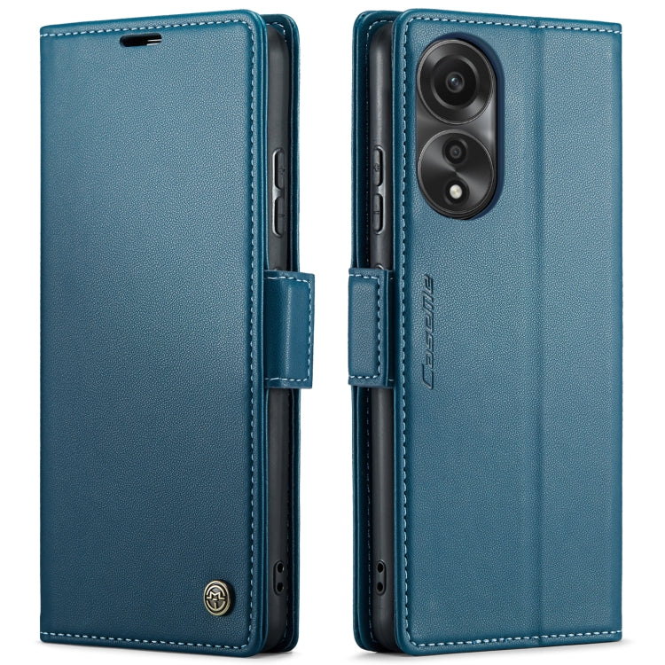For OPPO A78 4G CaseMe 023 Butterfly Buckle Litchi Texture RFID Anti-theft Leather Phone Case(Blue)
