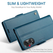 For OPPO A78 4G CaseMe 023 Butterfly Buckle Litchi Texture RFID Anti-theft Leather Phone Case(Blue)