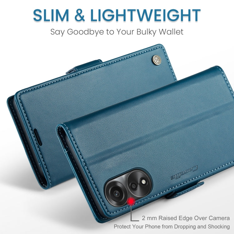 For OPPO A78 4G CaseMe 023 Butterfly Buckle Litchi Texture RFID Anti-theft Leather Phone Case(Blue)