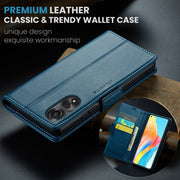 For OPPO A78 4G CaseMe 023 Butterfly Buckle Litchi Texture RFID Anti-theft Leather Phone Case(Blue)