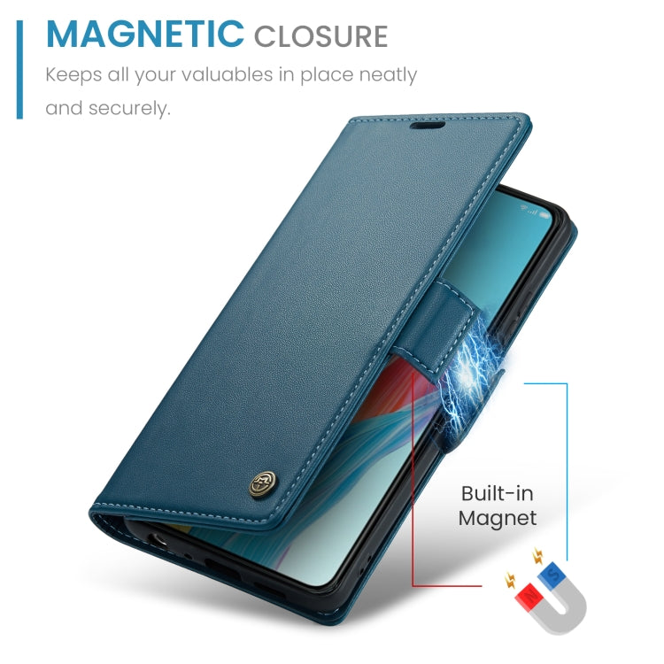 For OPPO A78 4G CaseMe 023 Butterfly Buckle Litchi Texture RFID Anti-theft Leather Phone Case(Blue)
