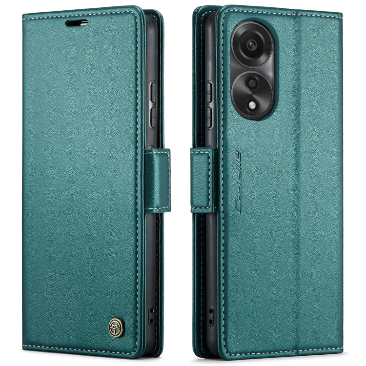 For OPPO A78 4G CaseMe 023 Butterfly Buckle Litchi Texture RFID Anti-theft Leather Phone Case(Pearly Blue)