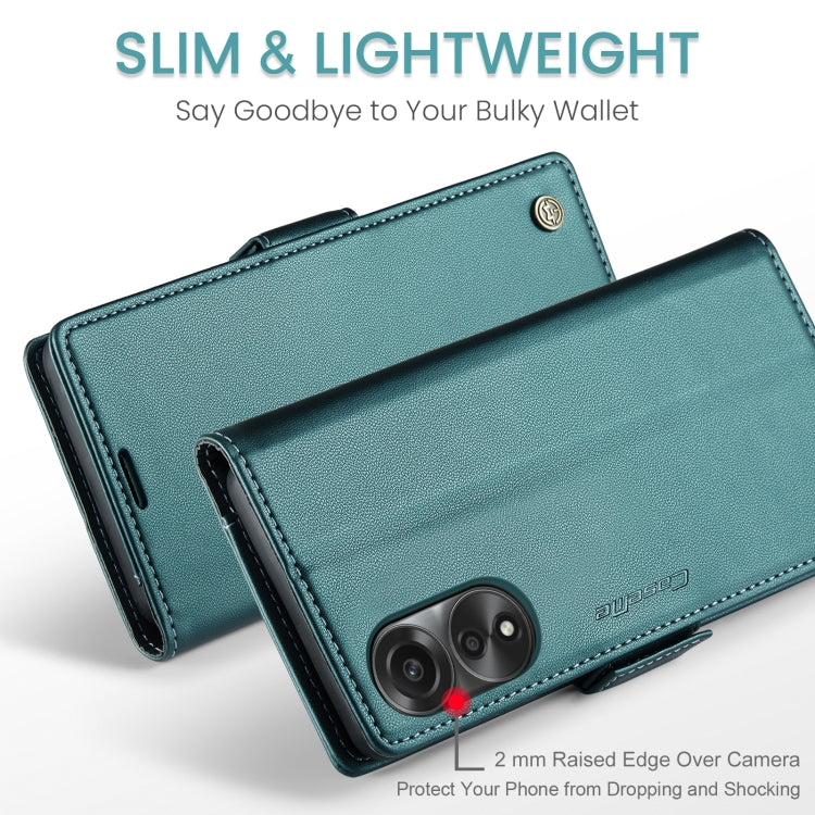 For OPPO A78 4G CaseMe 023 Butterfly Buckle Litchi Texture RFID Anti-theft Leather Phone Case(Pearly Blue)