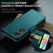 For OPPO A78 4G CaseMe 023 Butterfly Buckle Litchi Texture RFID Anti-theft Leather Phone Case(Pearly Blue)