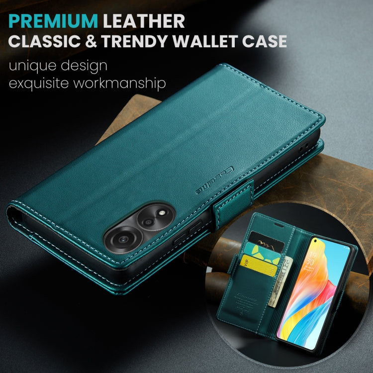 For OPPO A78 4G CaseMe 023 Butterfly Buckle Litchi Texture RFID Anti-theft Leather Phone Case(Pearly Blue)