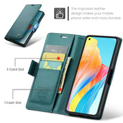 For OPPO A78 4G CaseMe 023 Butterfly Buckle Litchi Texture RFID Anti-theft Leather Phone Case(Pearly Blue)