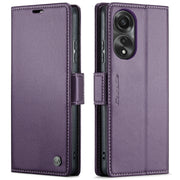 For OPPO A78 4G CaseMe 023 Butterfly Buckle Litchi Texture RFID Anti-theft Leather Phone Case(Pearly Purple)