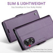 For OPPO A78 4G CaseMe 023 Butterfly Buckle Litchi Texture RFID Anti-theft Leather Phone Case(Pearly Purple)