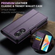 For OPPO A78 4G CaseMe 023 Butterfly Buckle Litchi Texture RFID Anti-theft Leather Phone Case(Pearly Purple)