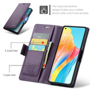 For OPPO A78 4G CaseMe 023 Butterfly Buckle Litchi Texture RFID Anti-theft Leather Phone Case(Pearly Purple)