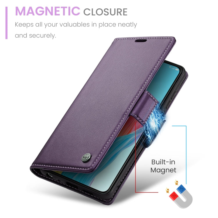 For OPPO A78 4G CaseMe 023 Butterfly Buckle Litchi Texture RFID Anti-theft Leather Phone Case(Pearly Purple)