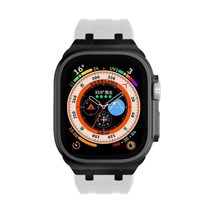 AP Silicone Watch Band For Apple Watch Ultra 2 49mm(Black White) - Watch Bands by PMC TechLife | Online Shopping South Africa | PMC TechLife