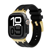 AP Silicone Watch Band For Apple Watch Series 10 42mm(Gold Black)