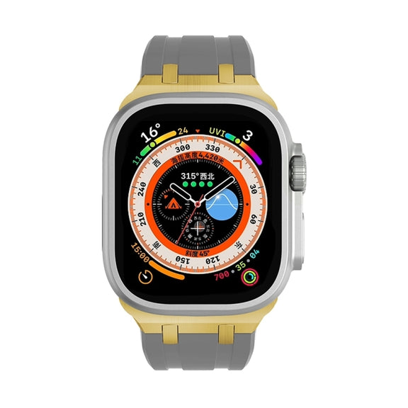 AP Silicone Watch Band For Apple Watch Series 10 42mm(Gold Grey)