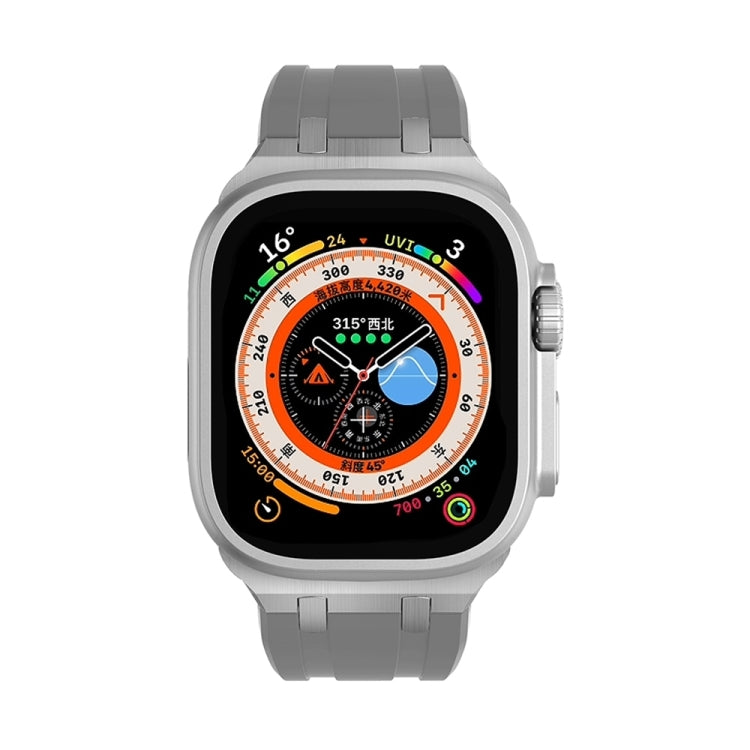 AP Silicone Watch Band For Apple Watch Series 10 42mm(Silver Grey)