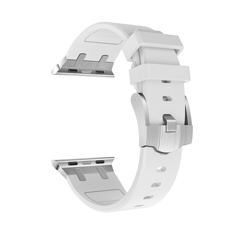 AP Silicone Watch Band For Apple Watch Series 10 42mm(Silver White)