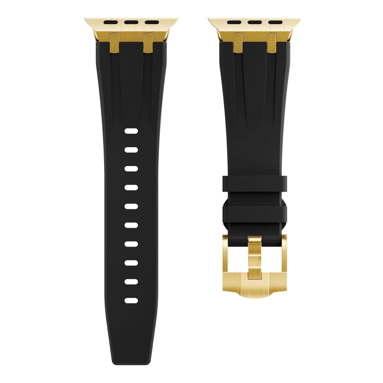 AP Silicone Watch Band For Apple Watch Series 10 46mm(Gold Black)