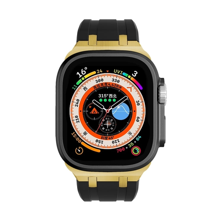 AP Silicone Watch Band For Apple Watch Series 10 46mm(Gold Black)