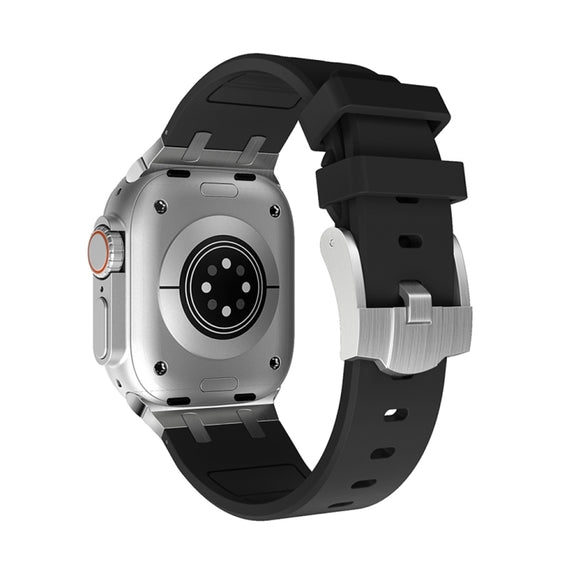 AP Silicone Watch Band For Apple Watch Series 10 46mm(Silver Black)