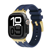 AP Silicone Watch Band For Apple Watch Series 10 46mm(Gold Blue)