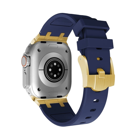 AP Silicone Watch Band For Apple Watch Series 10 46mm(Gold Blue)