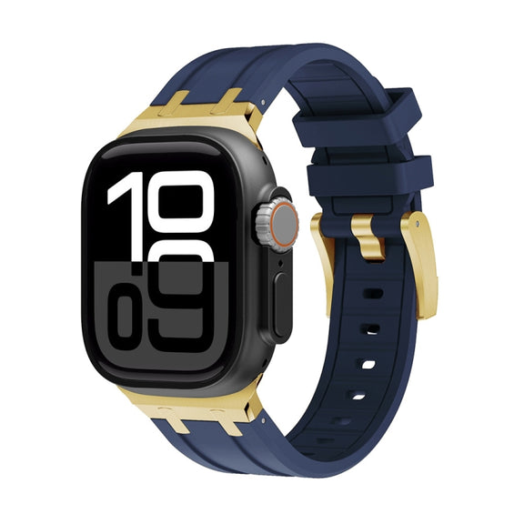 AP Silicone Watch Band For Apple Watch Series 10 46mm(Gold Blue)