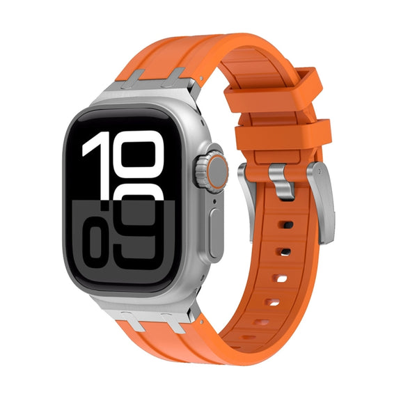AP Silicone Watch Band For Apple Watch Series 10 46mm(Silver Orange)
