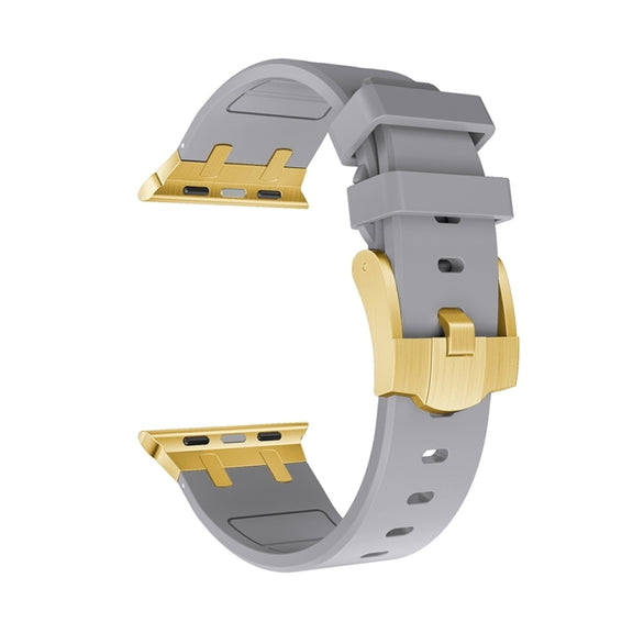 AP Silicone Watch Band For Apple Watch Series 10 46mm(Gold Grey)