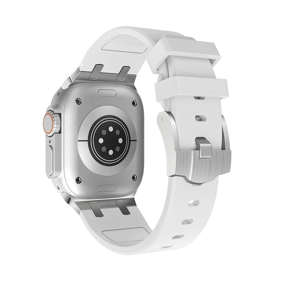AP Silicone Watch Band For Apple Watch Series 10 46mm(Silver White)