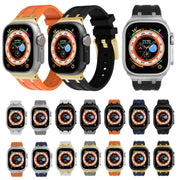 AP Silicone Watch Band For Apple Watch Series 10 42mm(Silver Black)