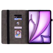 For iPad Air 11 2025 / 2024 Butterfly Rose Embossed Leather Smart Tablet Case(Dark Blue)