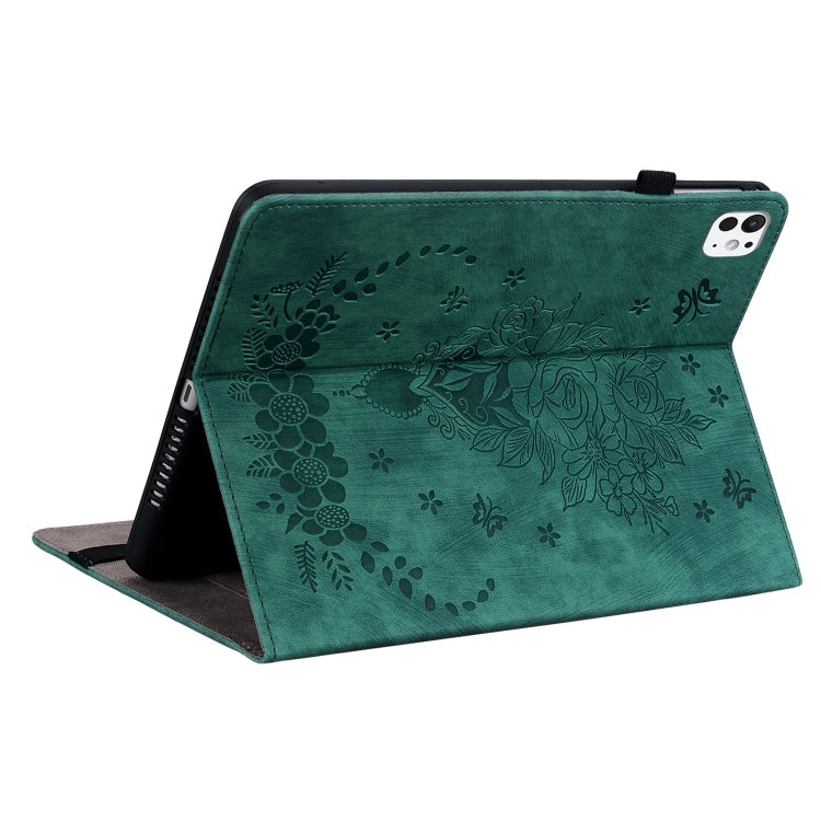 For iPad Pro 11 2024 Butterfly Rose Embossed Leather Smart Tablet Case(Green) - free shipping - PMC TechLife - Order now!