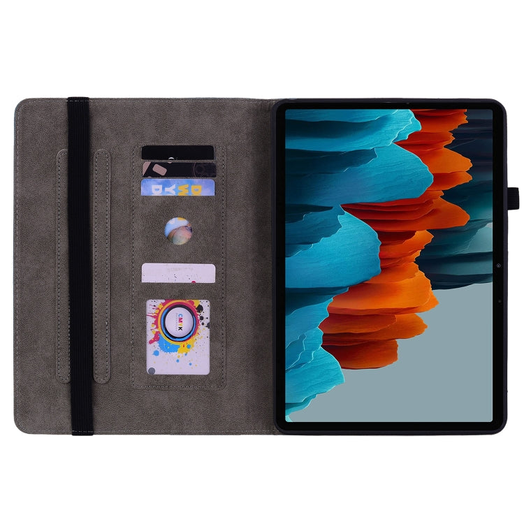 For Samsung Galaxy Tab S9+ Butterfly Rose Embossed Leather Tablet Case(Purple)