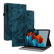 For Samsung Galaxy Tab S9+ Butterfly Rose Embossed Leather Tablet Case(Dark Blue) - free shipping - PMC Jewellery - Order now!