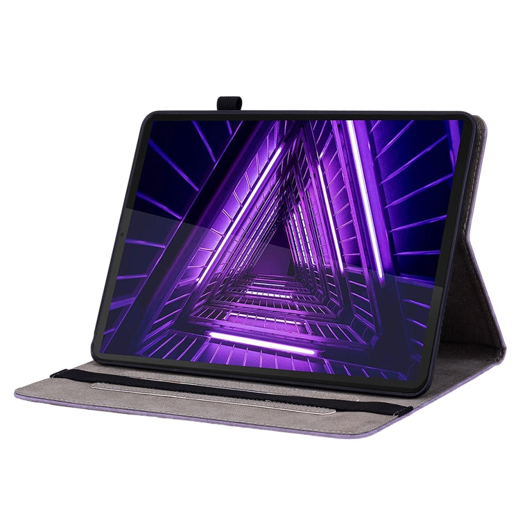 For Lenovo M10 Plus Butterfly Rose Embossed Leather Tablet Case(Purple) - Lenovo by PMC TechLife | Online Shopping South Africa | PMC TechLife | Buy Now Pay Later Mobicred