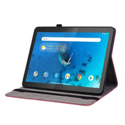 For Lenovo M10 Butterfly Rose Embossed Leather Tablet Case(Red)