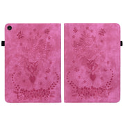 For Lenovo Tab M10 10.1 3rd Gen Butterfly Rose Embossed Leather Tablet Case(Rose Red)