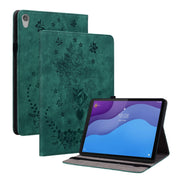 For Lenovo Tab M10 HD 2nd Gen TB-X306X Butterfly Rose Embossed Leather Tablet Case(Green)