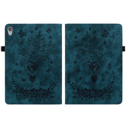 For Lenovo Tab M10 HD 2nd Gen TB-X306X Butterfly Rose Embossed Leather Tablet Case(Dark Blue)