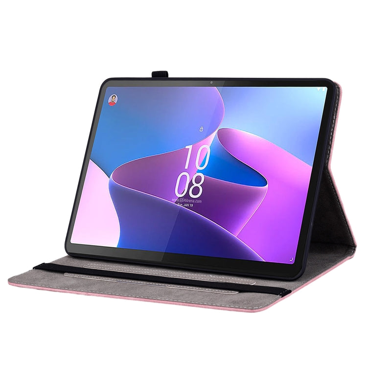 For Lenovo Tab P11 Gen 2 11.5 Butterfly Rose Embossed Leather Tablet Case(Pink)