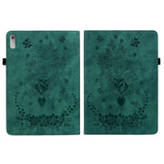 For Lenovo Tab P11 Gen 2 11.5 Butterfly Rose Embossed Leather Tablet Case(Green)