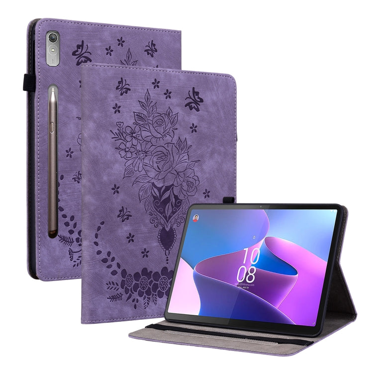 For Lenovo Tab P11 Pro Gen 2 11.2 Butterfly Rose Embossed Leather Tablet Case(Purple) - free shipping - PMC TechLife - Order now!