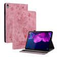 For Lenovo Tab P11 TB-J606F Butterfly Rose Embossed Leather Tablet Case(Pink) - Lenovo by PMC TechLife | Online Shopping South Africa | PMC TechLife | Buy Now Pay Later Mobicred