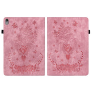 For Lenovo Tab P11 TB-J606F Butterfly Rose Embossed Leather Tablet Case(Pink)