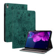 For Lenovo Tab P11 TB-J606F Butterfly Rose Embossed Leather Tablet Case(Green) - Lenovo by PMC TechLife | Online Shopping South Africa | PMC TechLife | Buy Now Pay Later Mobicred