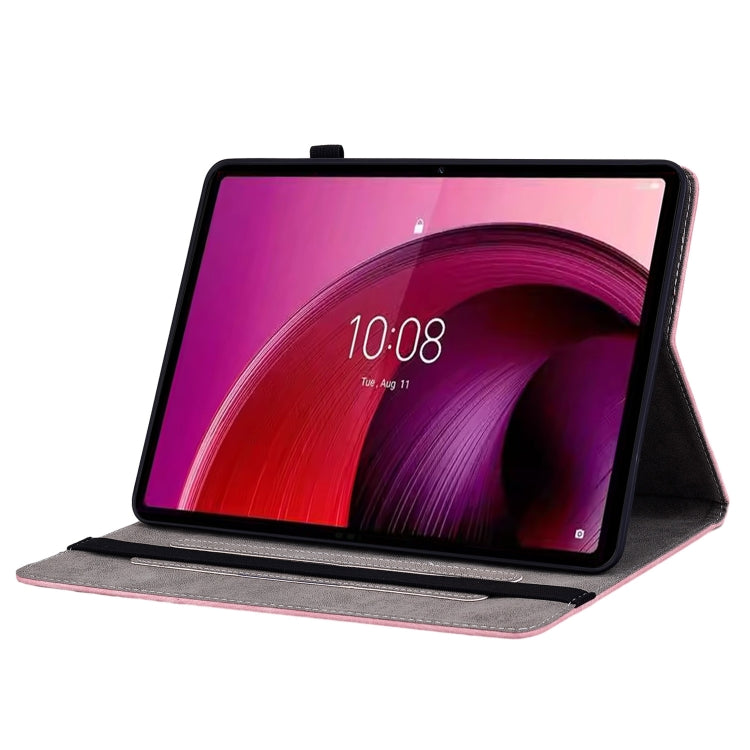 For Lenovo Tab M11/Xiaoxin Pad 11 2024 Butterfly Rose Embossed Leather Tablet Case(Pink) - Lenovo by PMC TechLife | Online Shopping South Africa | PMC TechLife | Buy Now Pay Later Mobicred