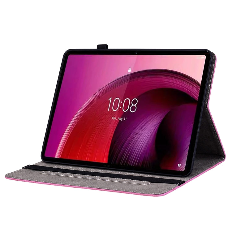 For Lenovo Tab M11/Xiaoxin Pad 11 2024 Butterfly Rose Embossed Leather Tablet Case(Rose Red) - Lenovo by PMC TechLife | Online Shopping South Africa | PMC TechLife | Buy Now Pay Later Mobicred